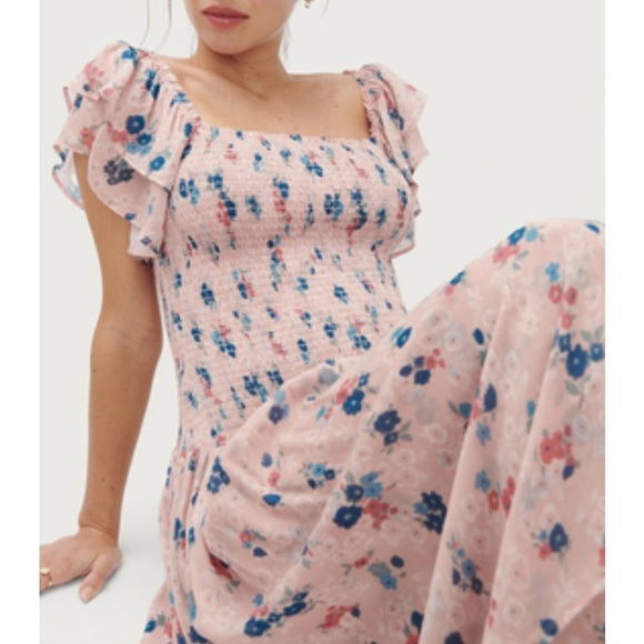 Hatch Maternity Smocked Floral Dress Size XS  In Spring Floral Bloom NWT - Picture 4 of 15